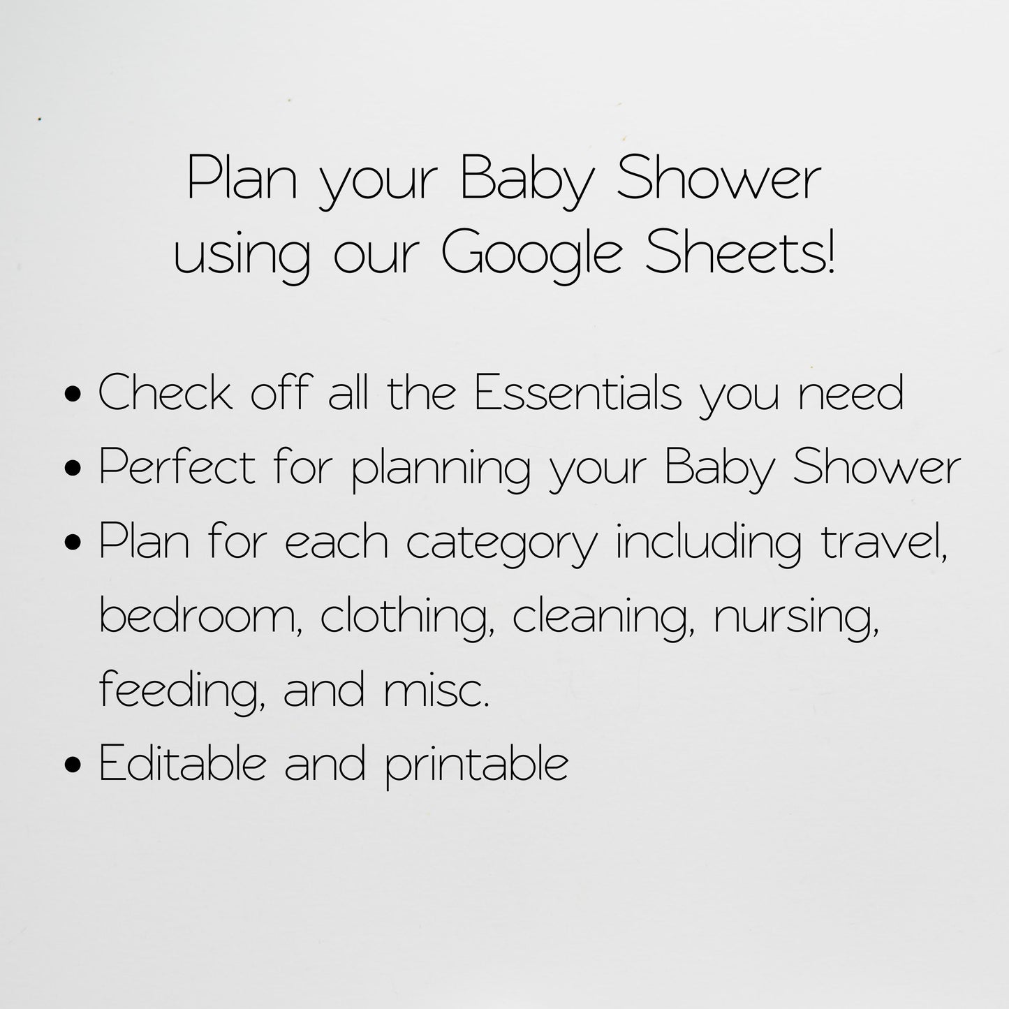Baby Essentials Checklist Google Sheet