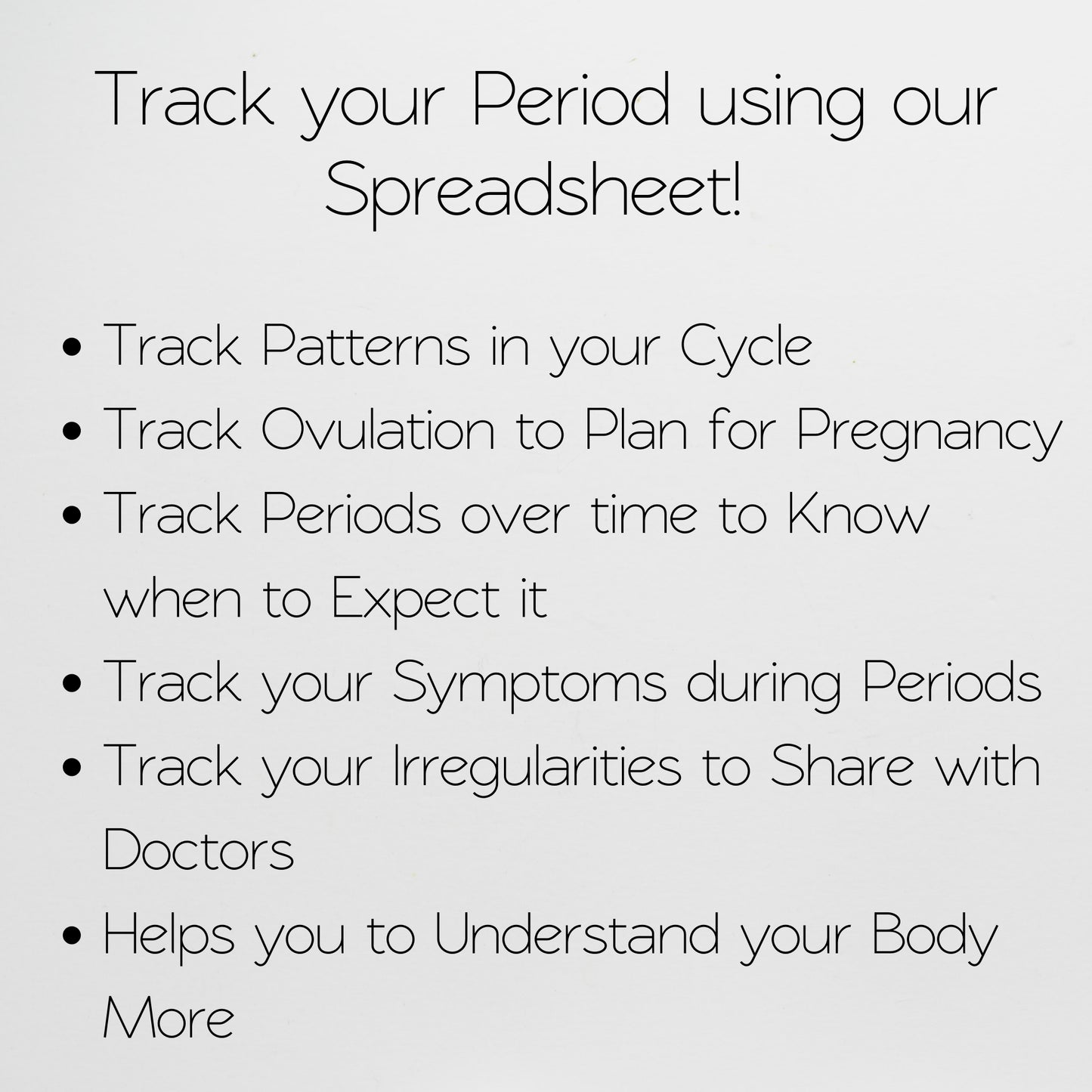 Period Tracker Template Google Sheets and Excel Spreadsheet