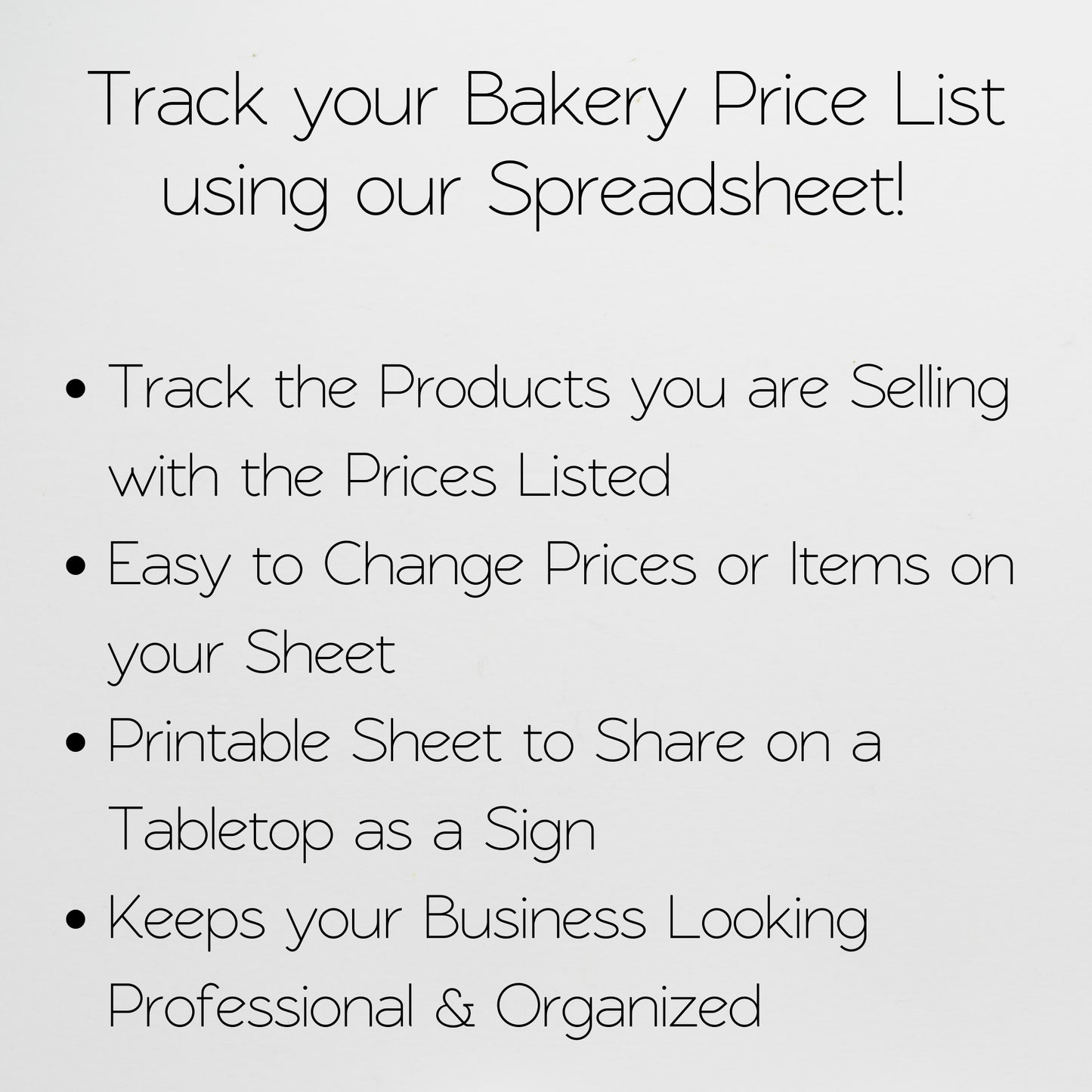 Bakery Price List Template Google Sheets and Excel Spreadsheet