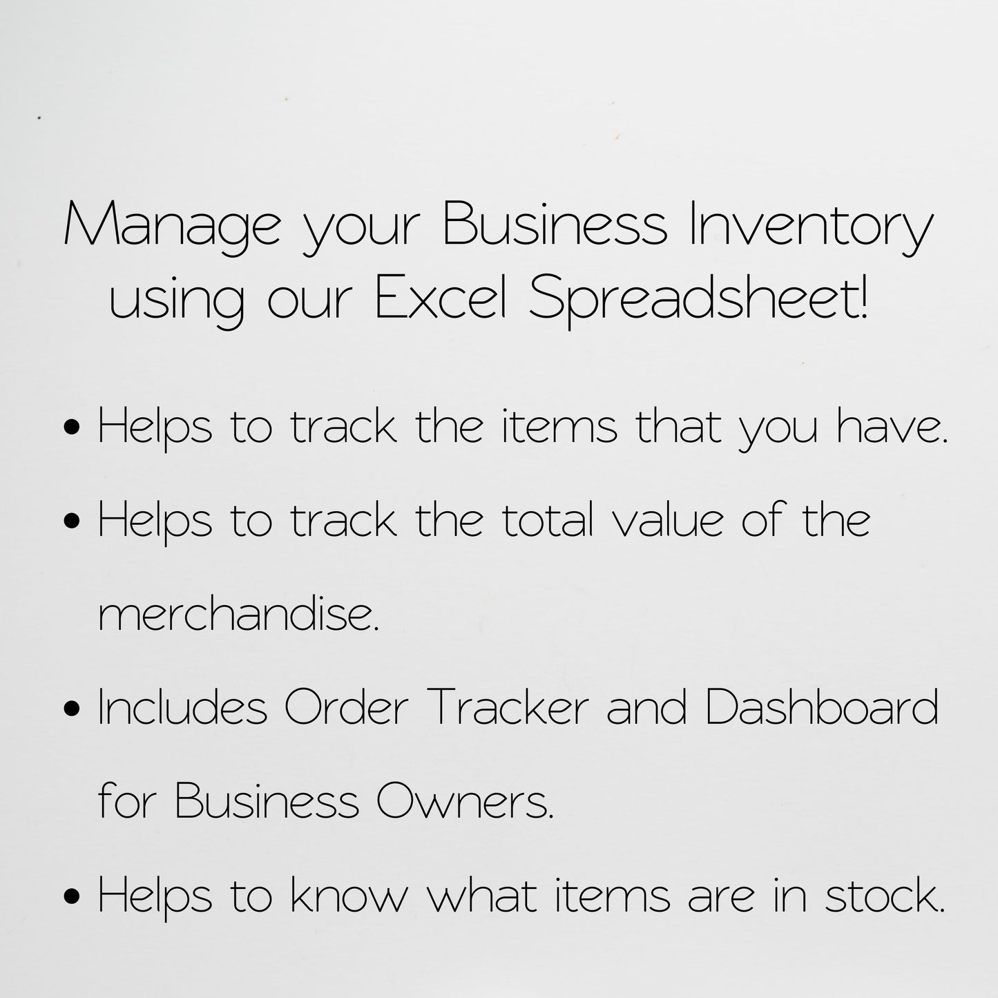 Business Inventory Tracker Google Sheets