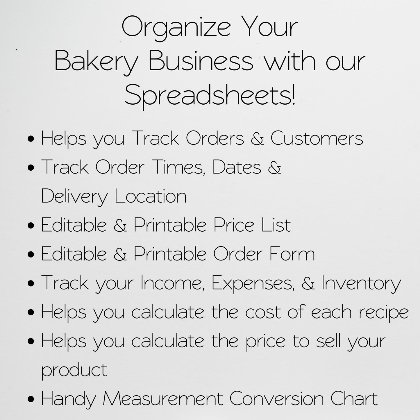Bakery Business Template Bundle Google Sheet and Excel Spreadsheet