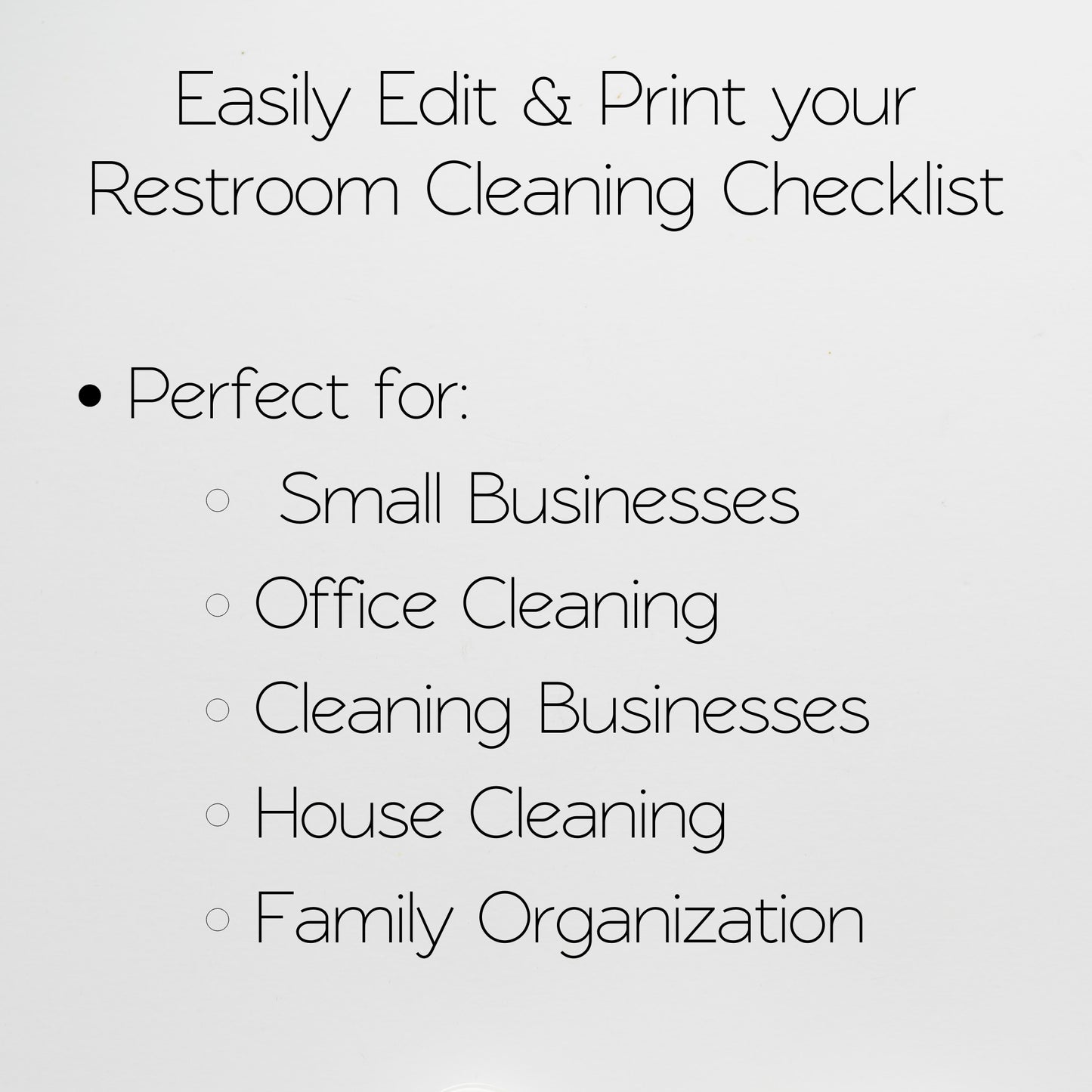 Bathroom Cleaning Checklist Google Sheets and Excel Spreadsheet