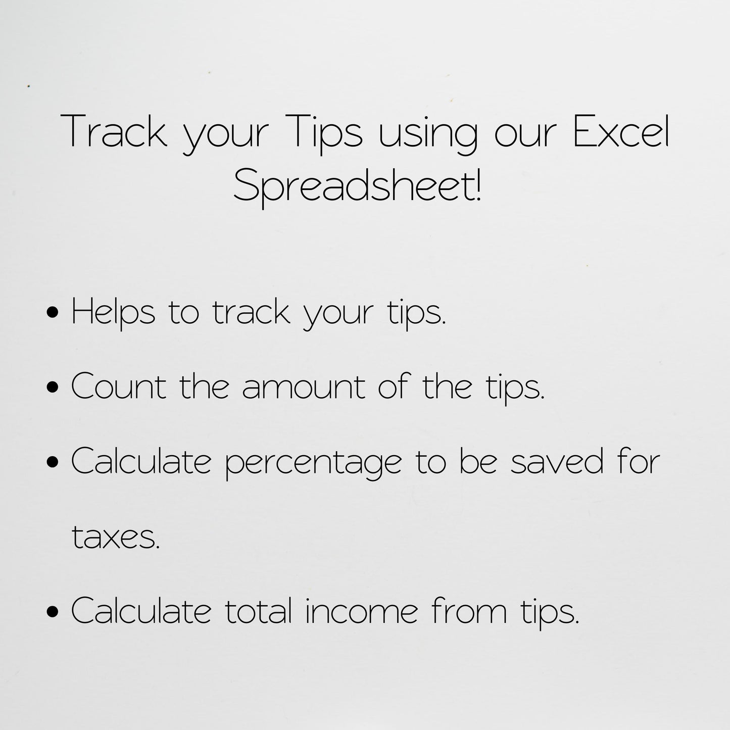 Tip Tracker Google Sheet and Excel Spreadsheet