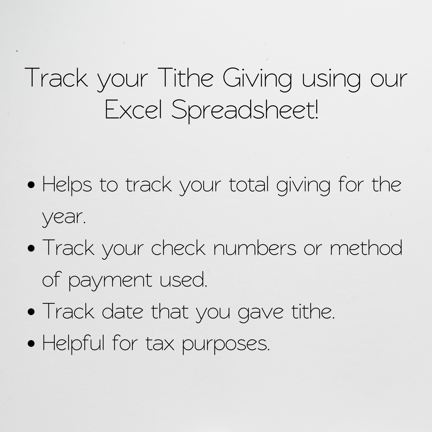 Tithe Tracker Google Sheet and Excel Spreadsheet