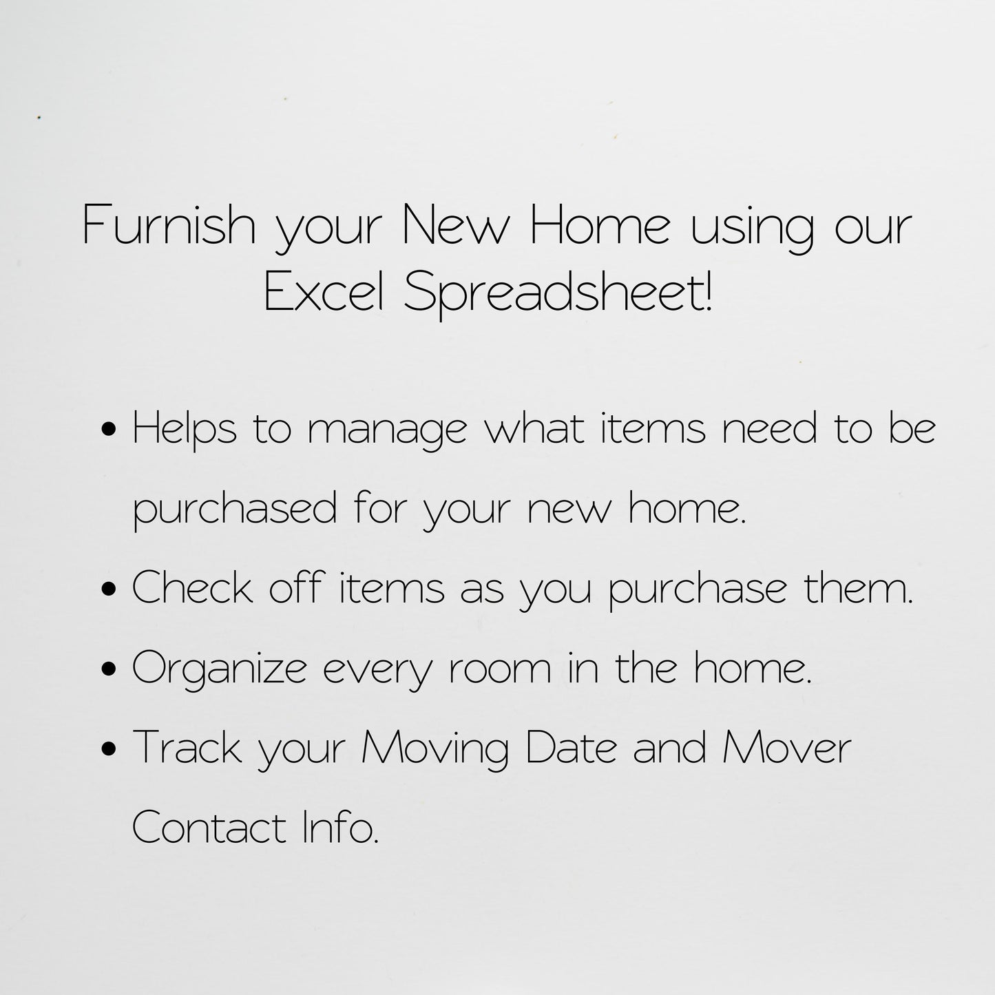 New Home Checklist Google Sheet and Excel Spreadsheet