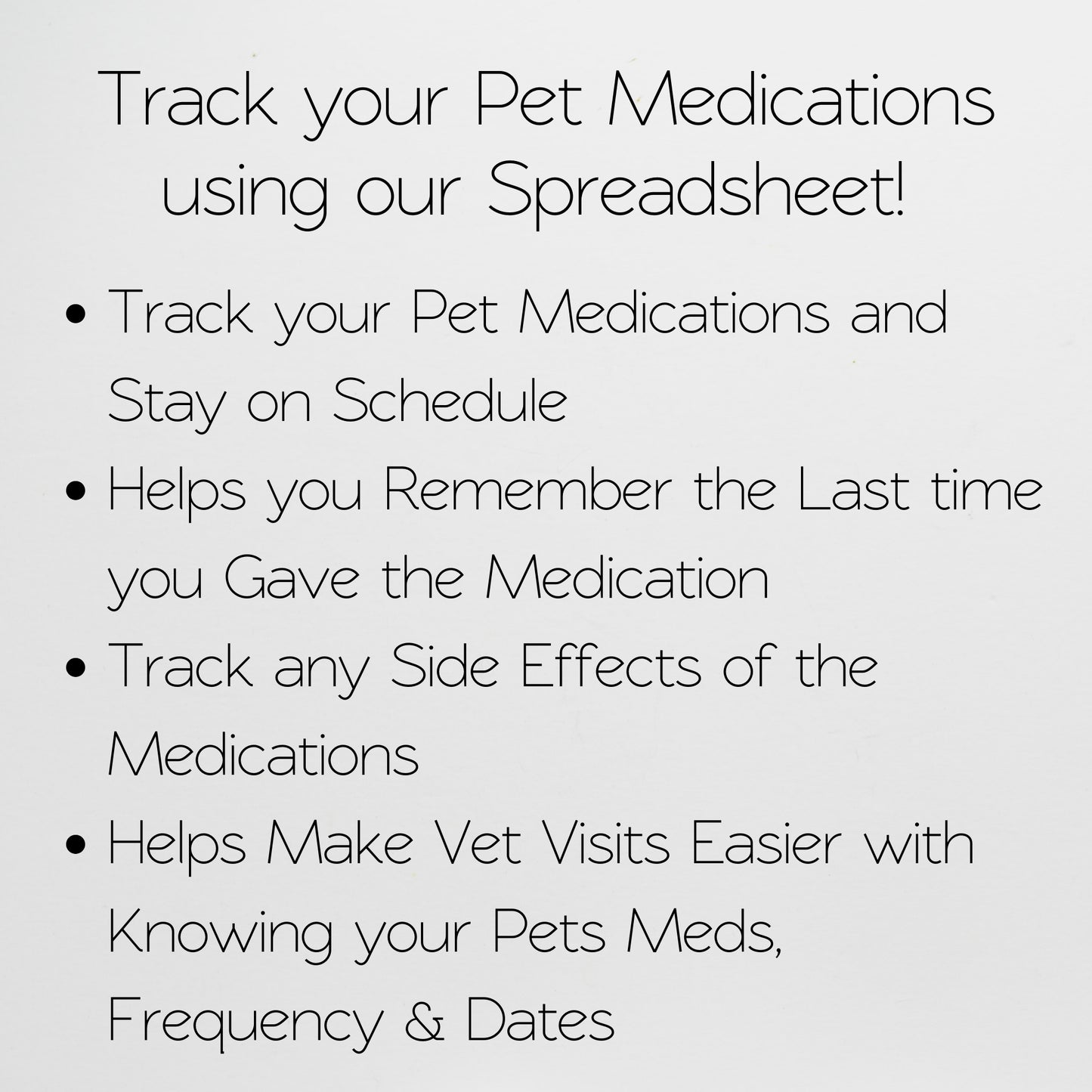 Pet Medication Tracker Template for Google Sheets and Excel Spreadsheet