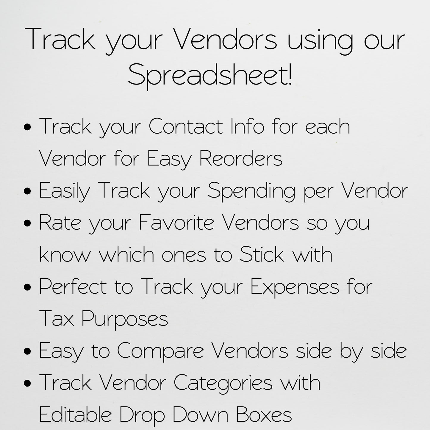 Vendor Tracker Template Google Sheets and Excel Spreadsheet