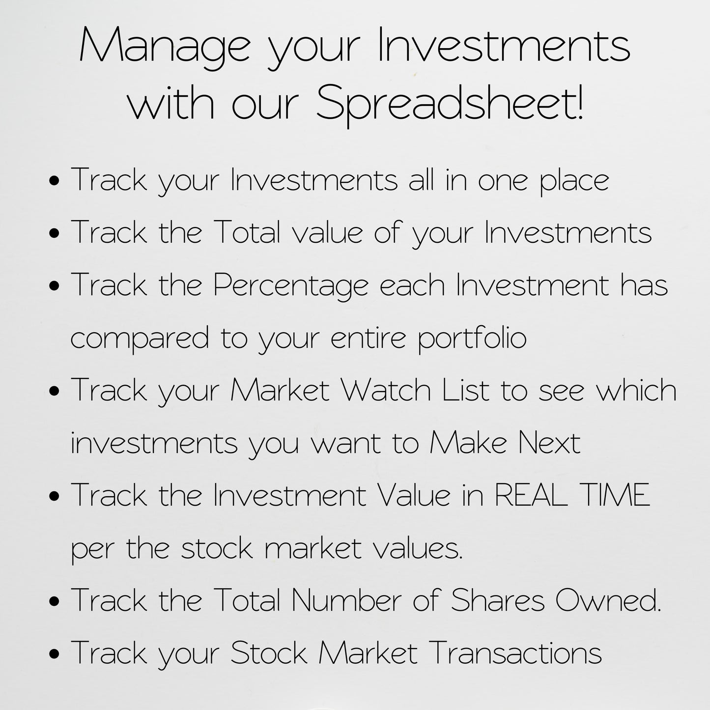 Investment Tracker Template Spreadsheet Google Sheet