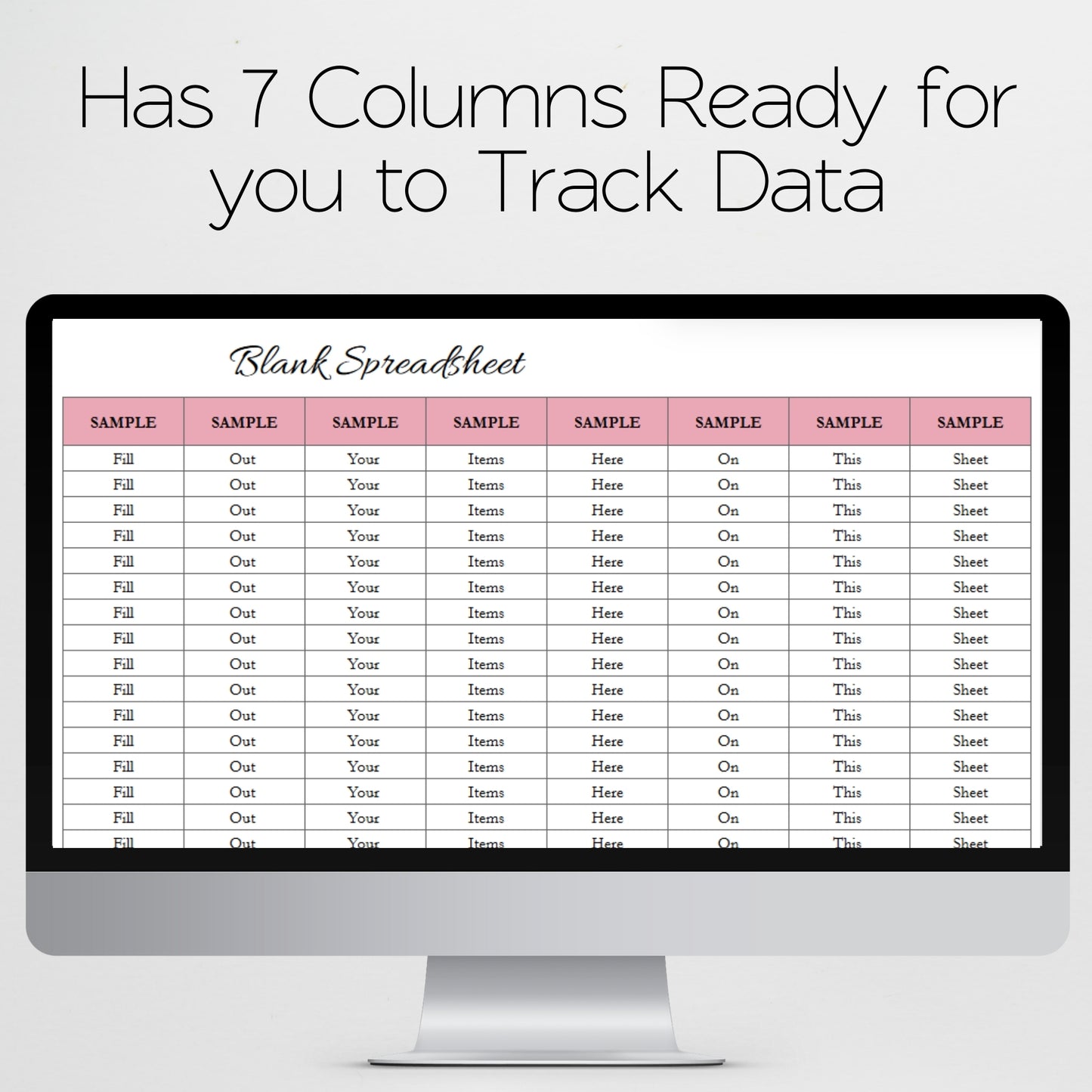 Blank Spreadsheet Template Google Sheets and Excel Spreadsheet - Easy to Customize for Your Information