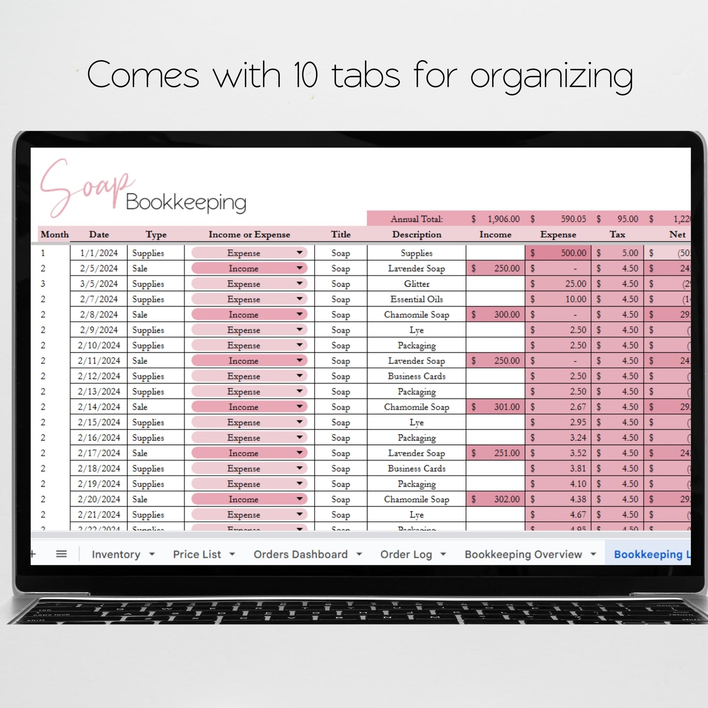 Soap Making Business Template Bundle Google Sheet and Excel Spreadsheet