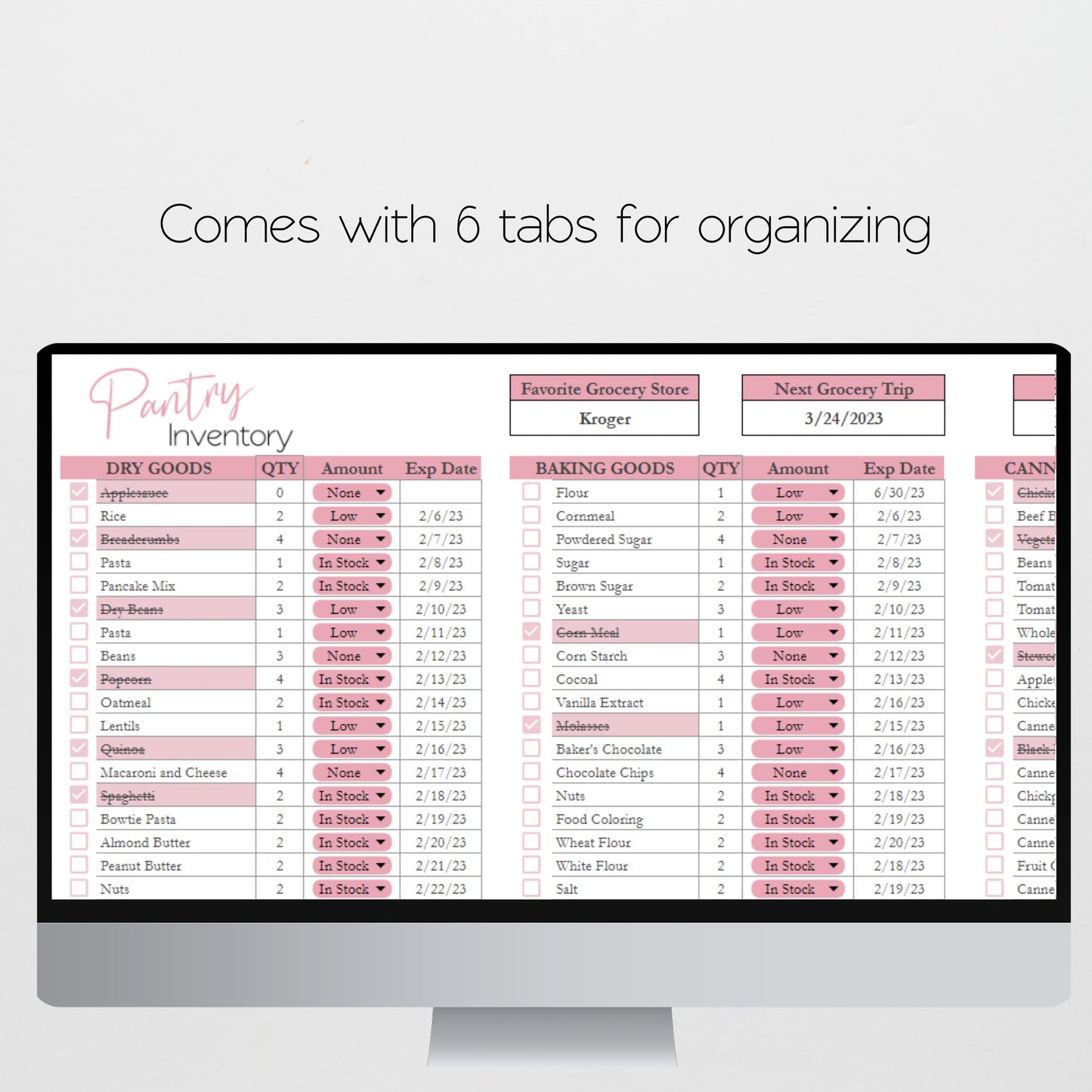 Food Inventory Checklist Bundle Google Sheet and Excel Spreadsheets