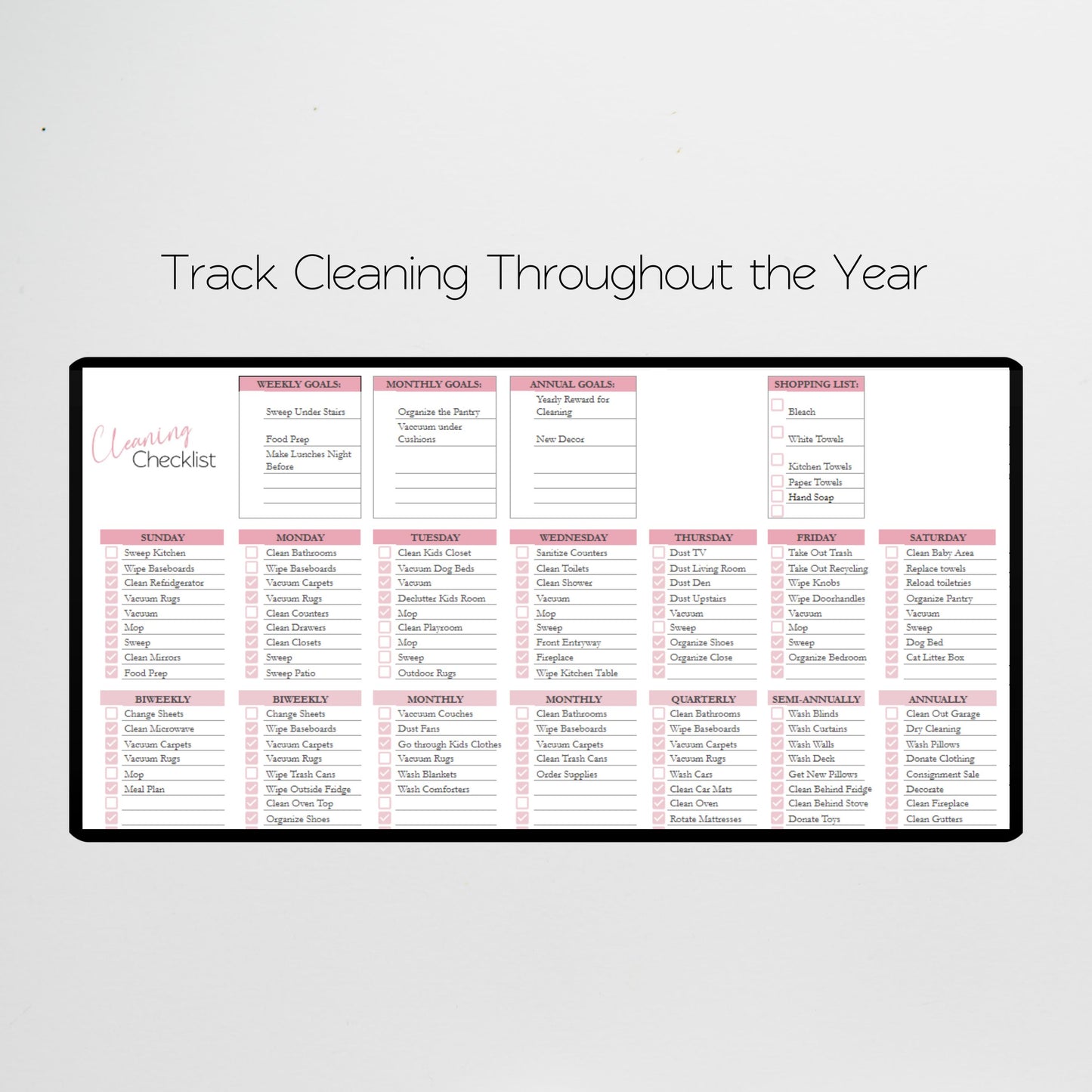Moving Cleaning Checklist Google Sheet and Excel Spreadsheet