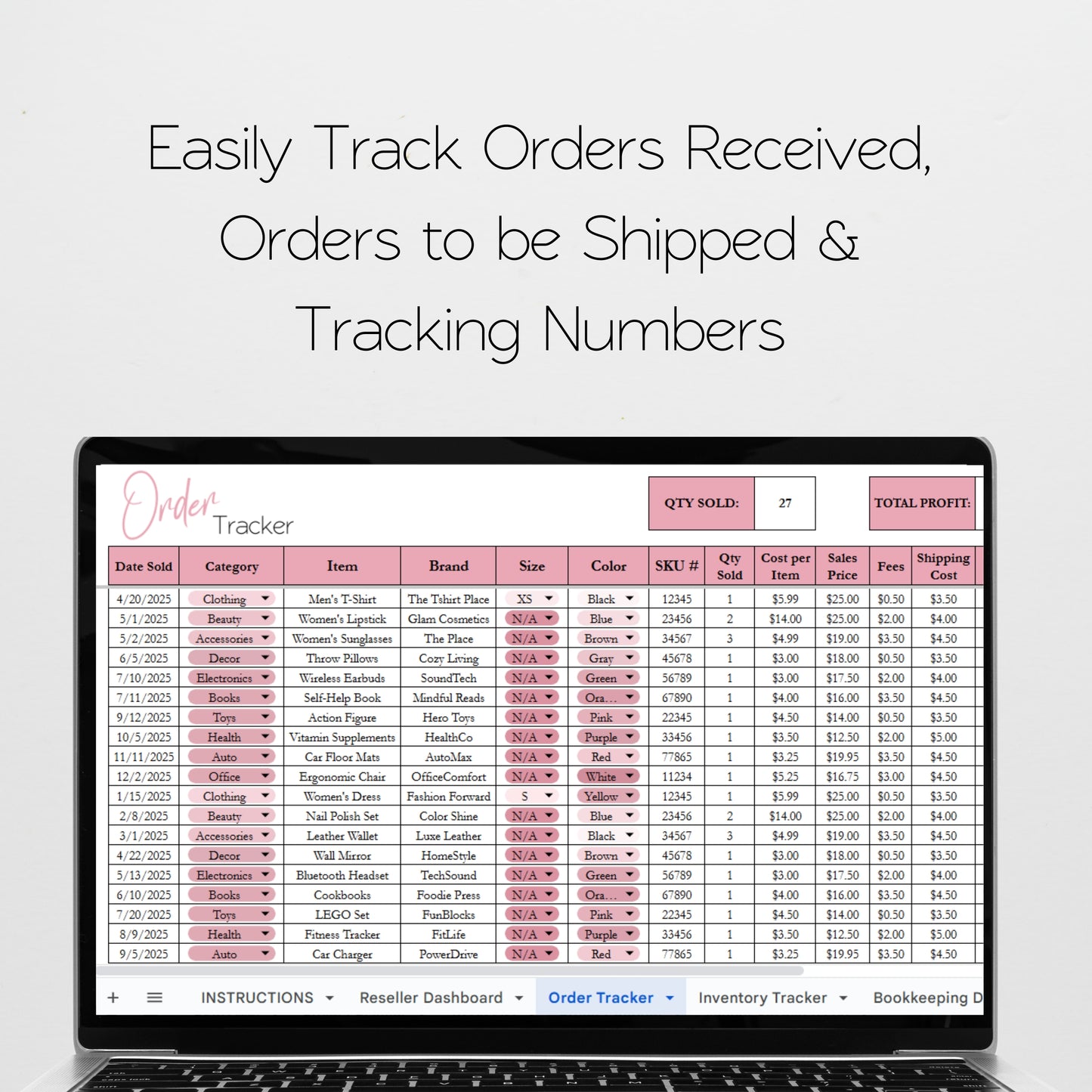 Reseller Business Planner Template Google Sheet and Excel Spreadsheet