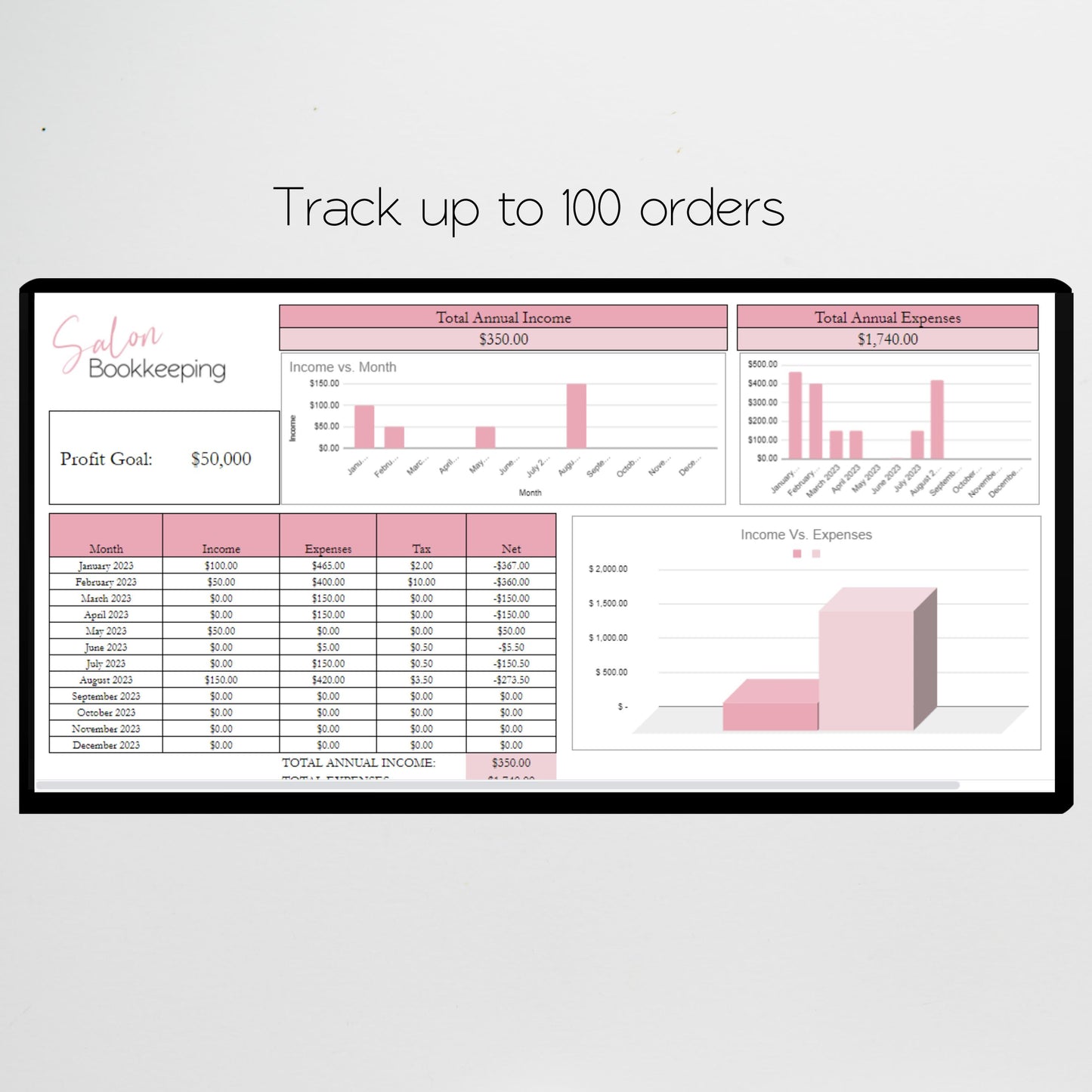 Salon Bookkeeping Template Spreadsheet Google Sheet