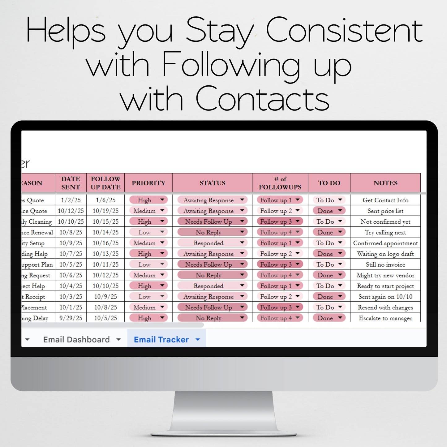 Email Tracker Spreadsheet Template Google Sheets and Excel Spreadsheet