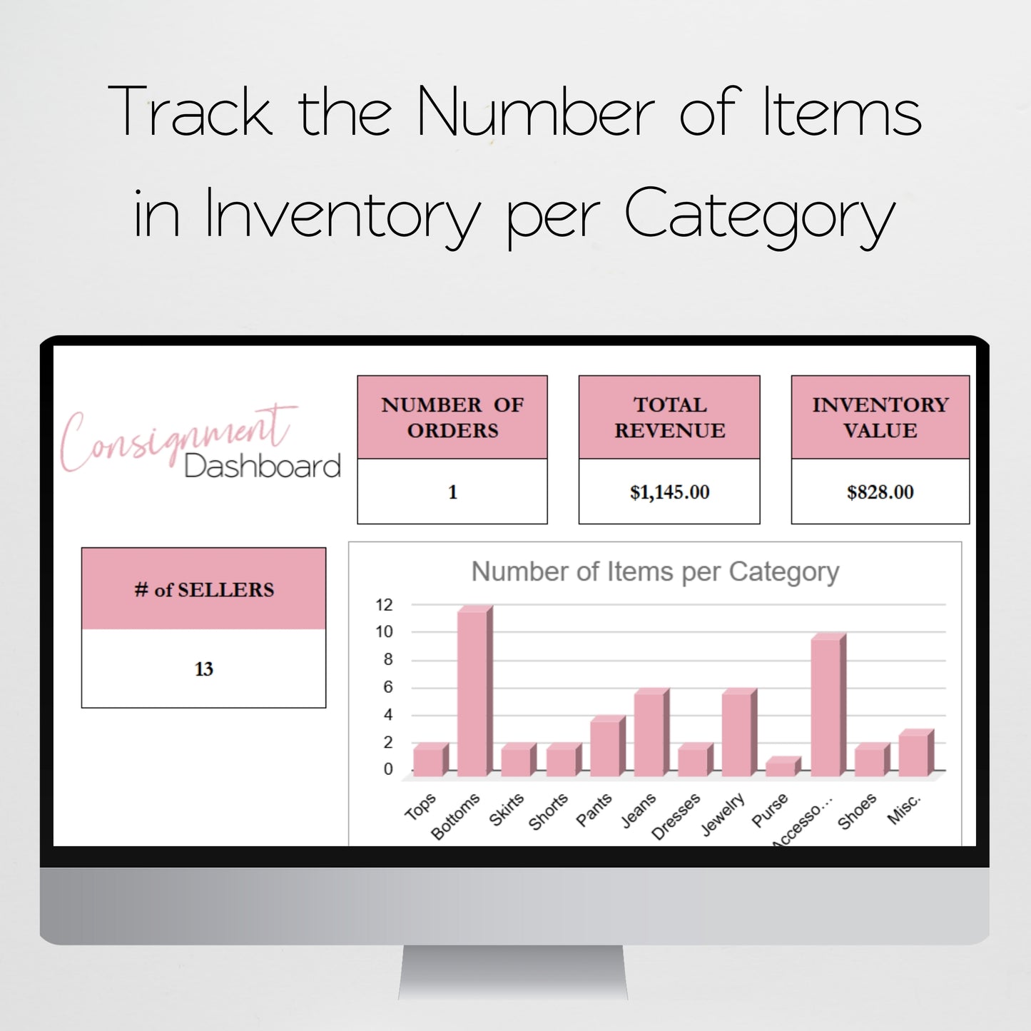 Consignment Inventory Tracker Template for Google Sheets and Excel Spreadsheet