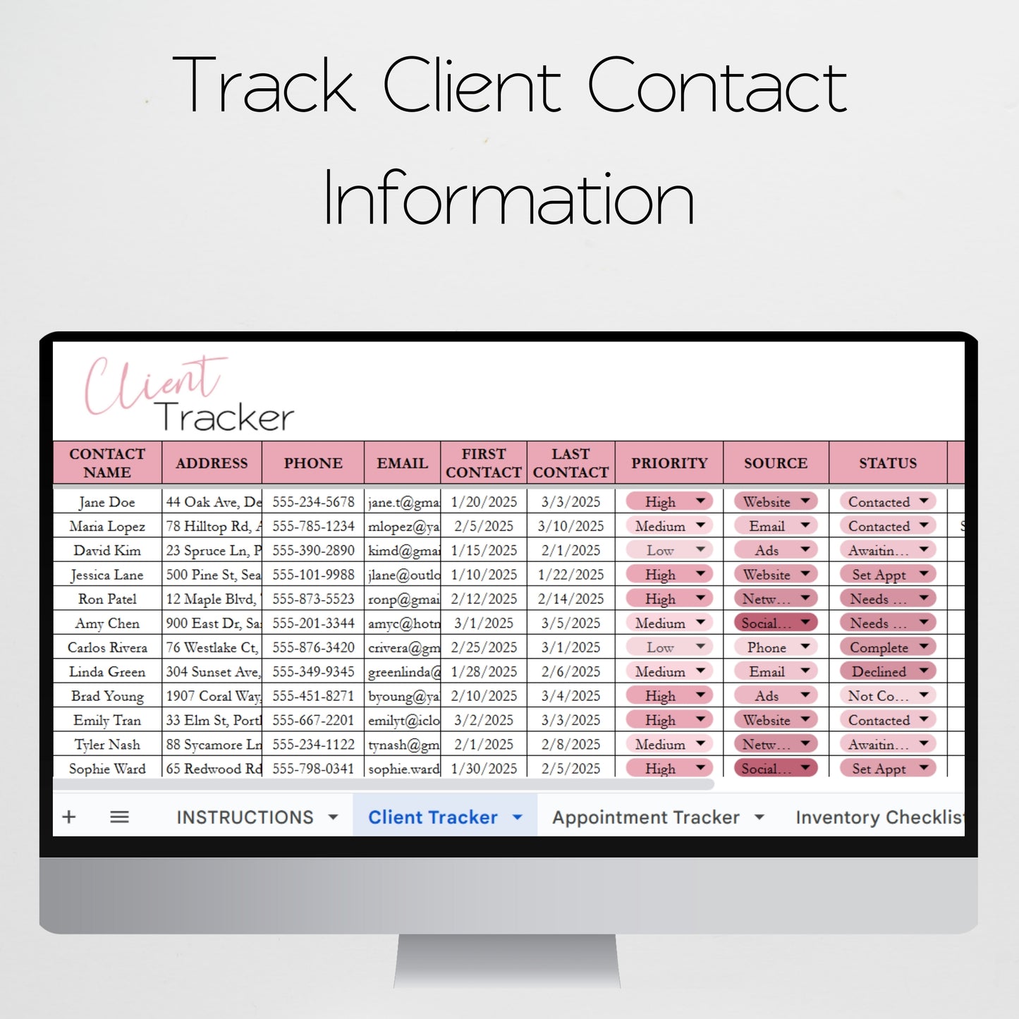 Nail Salon Business Template Bundle Google Sheet and Excel Spreadsheet