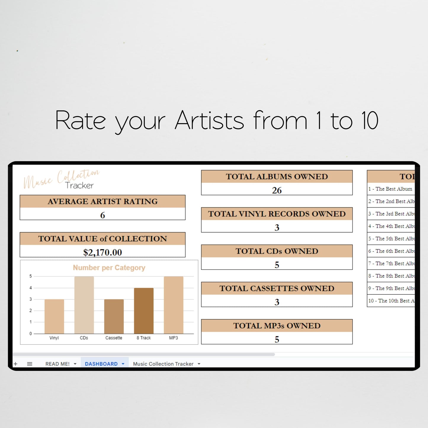 Music Collection Tracker Spreadsheet Google Sheet