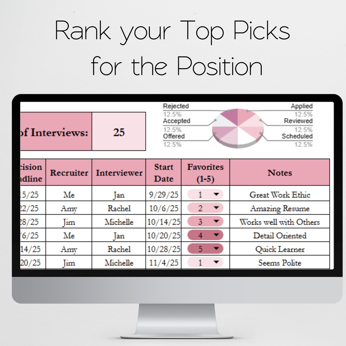 Recruiting Tracker Template Google Sheets and Excel Spreadsheet