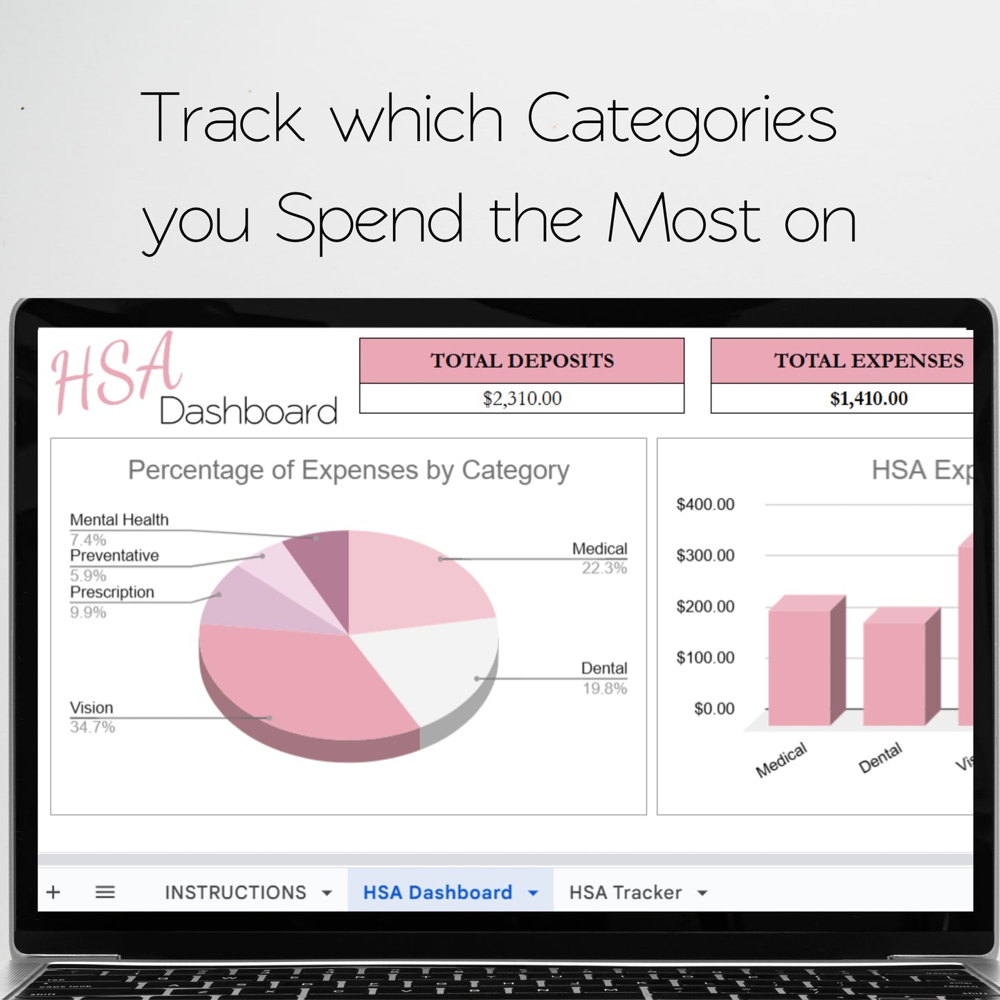 HSA Tracker Template FSA Tracker Google Sheets and Excel Spreadsheet