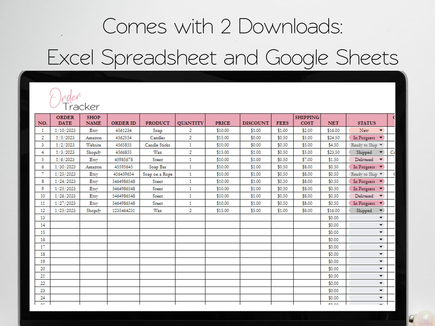Business Bundle Template Google Sheets Excel Spreadsheet