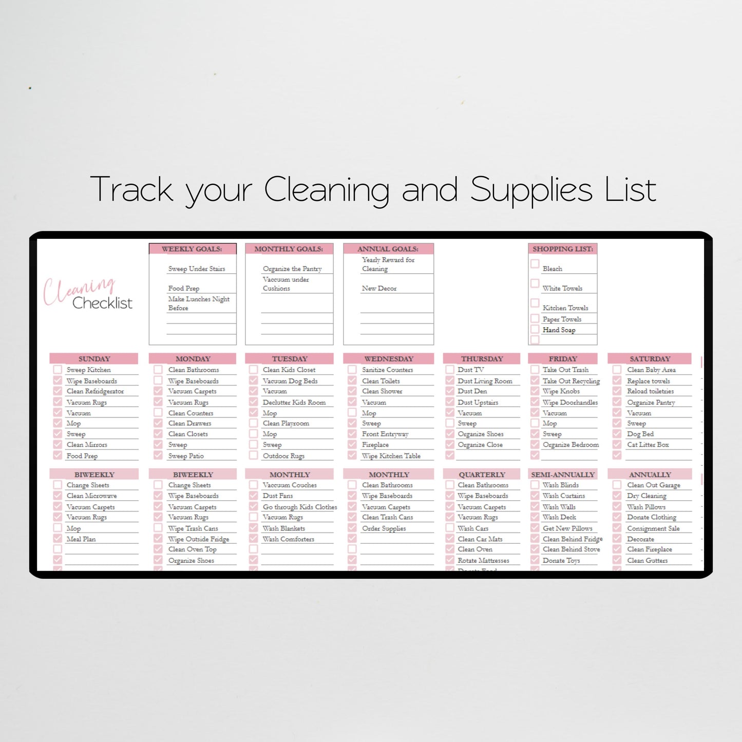 Moving Cleaning Checklist Google Sheet and Excel Spreadsheet