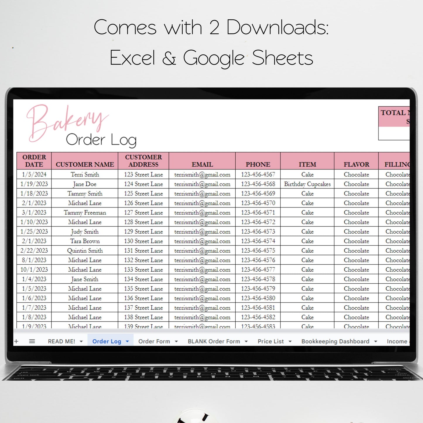 Bakery Business Template Bundle Google Sheet and Excel Spreadsheet