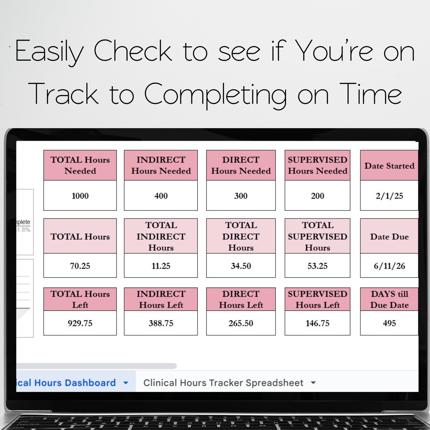 Clinical Hours Tracker Template Excel Spreadsheet and Google Sheets
