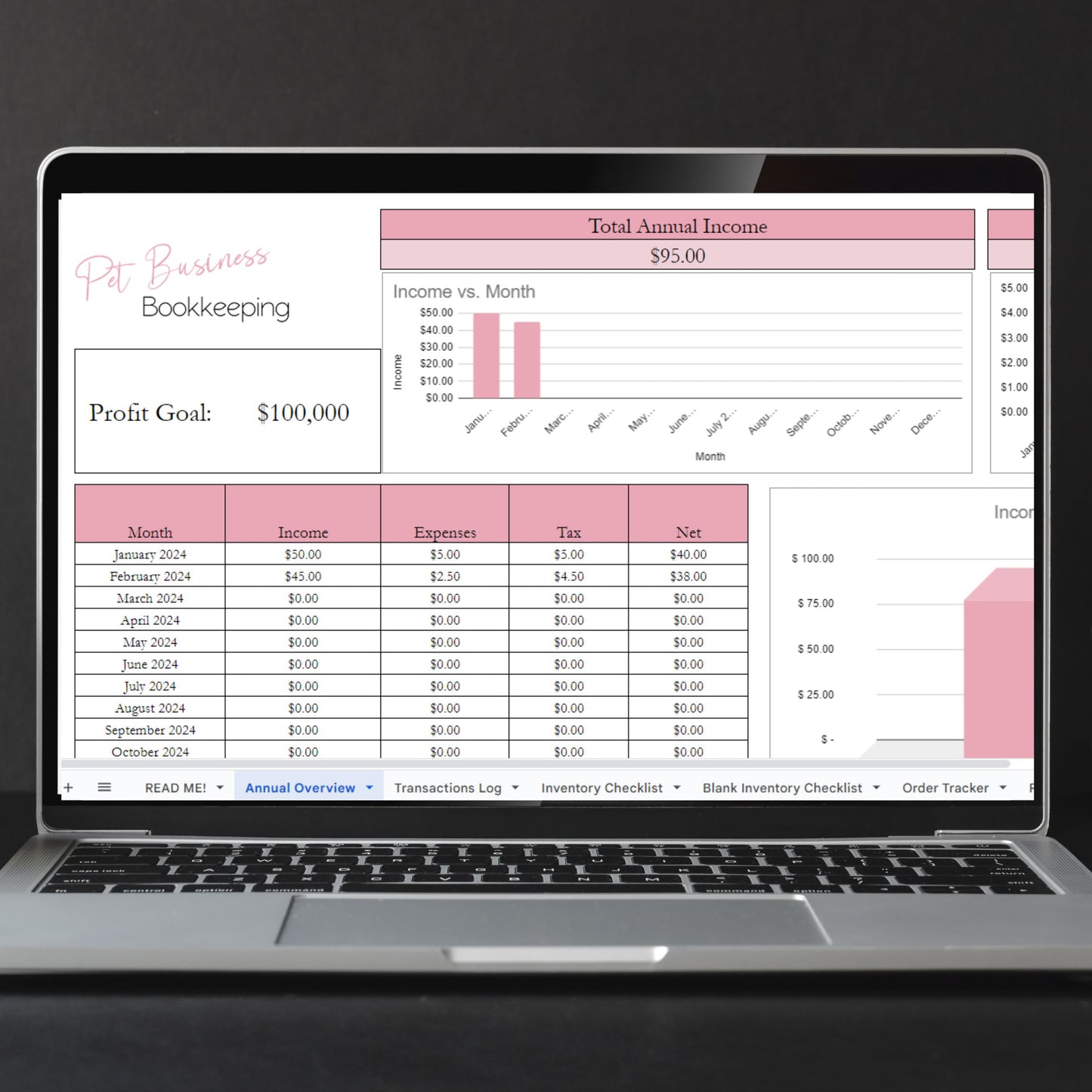 Pet Business Bookkeeping Template Google Sheets Excel Spreadsheet