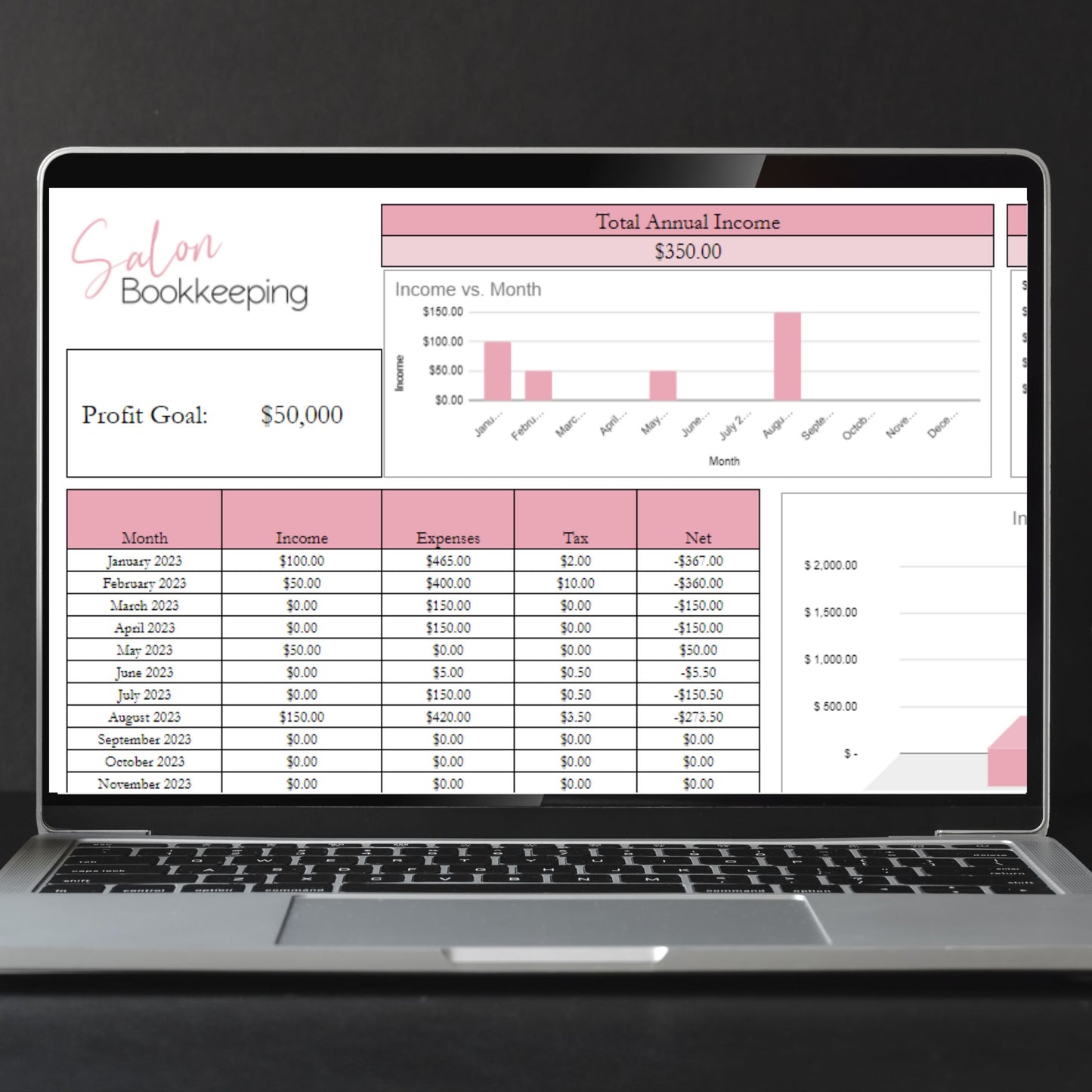 Salon Bookkeeping Template Spreadsheet Google Sheet