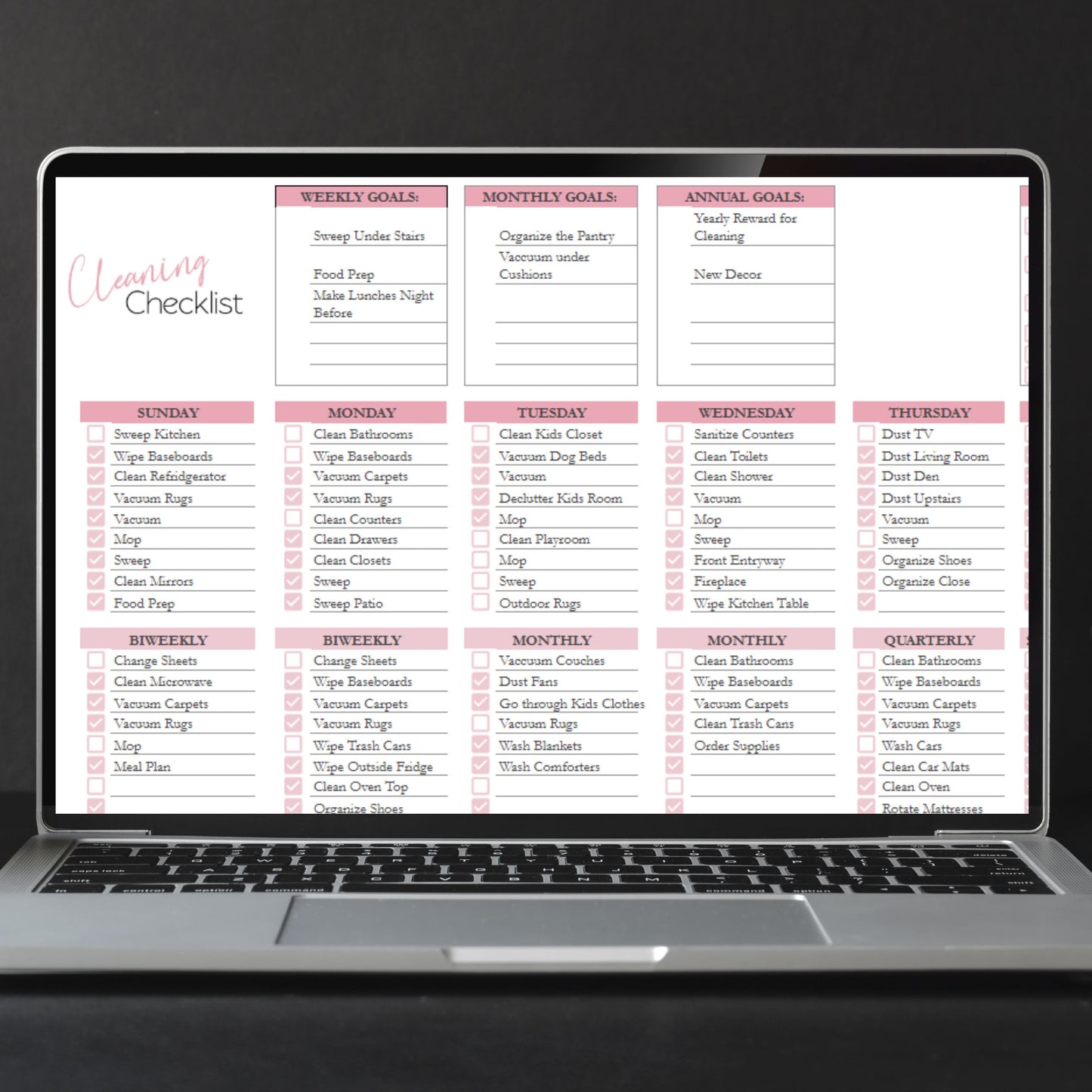 Moving Cleaning Checklist Google Sheet and Excel Spreadsheet