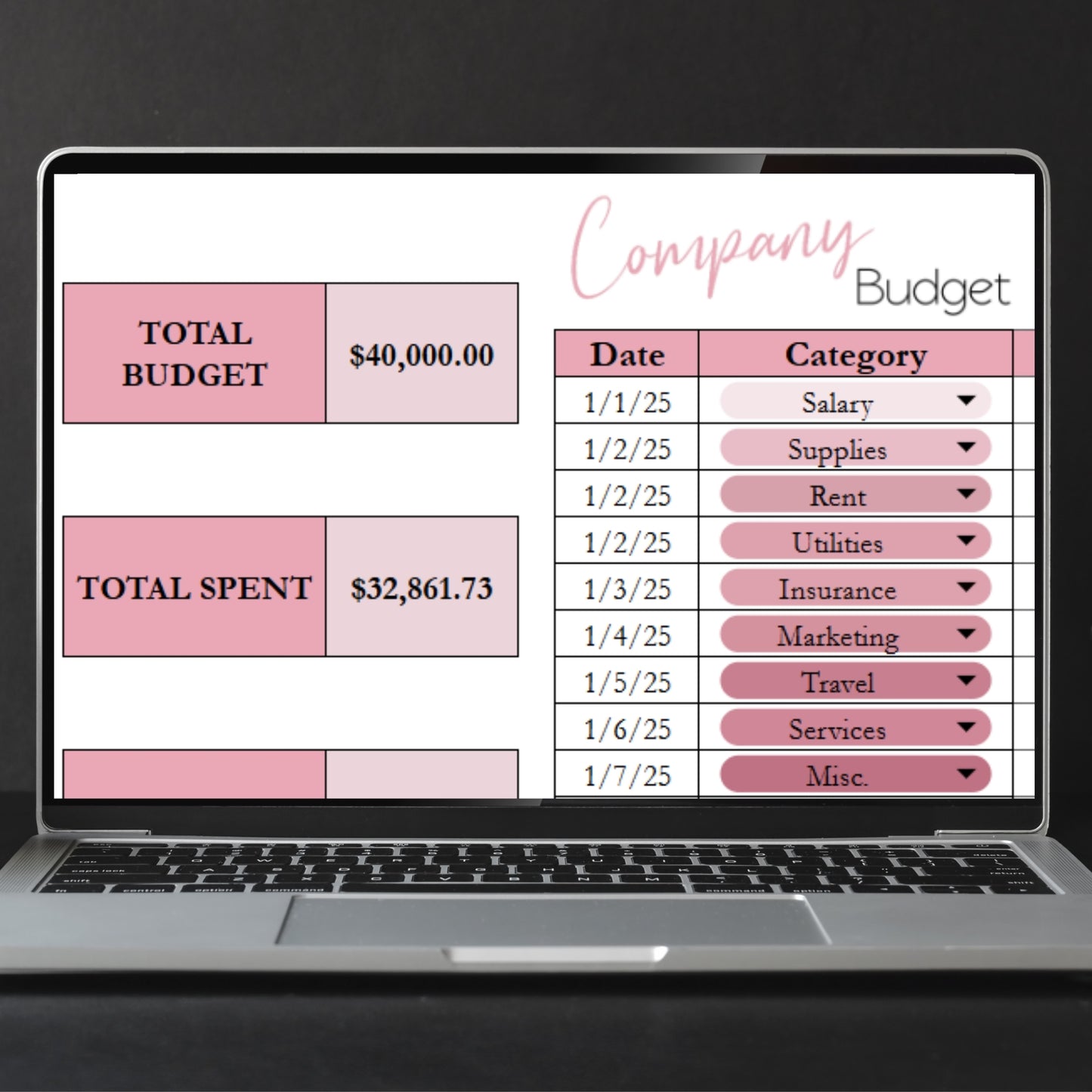 Company Budget Spreadsheet Template Google Sheets and Excel Spreadsheet - Small Business Budgeting