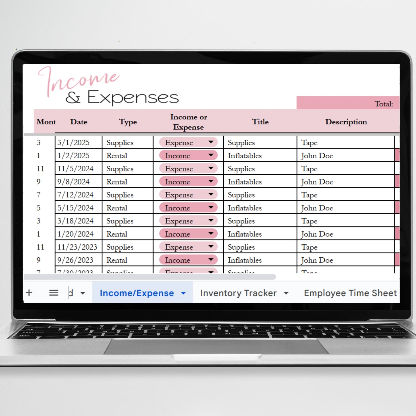 Bounce House Business Planner Template Google Sheet and Excel Spreadsheet