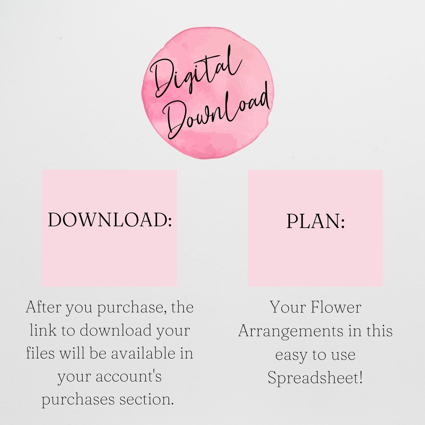 Flower Arrangement Planner Template Google Sheets and Excel Spreadsheet
