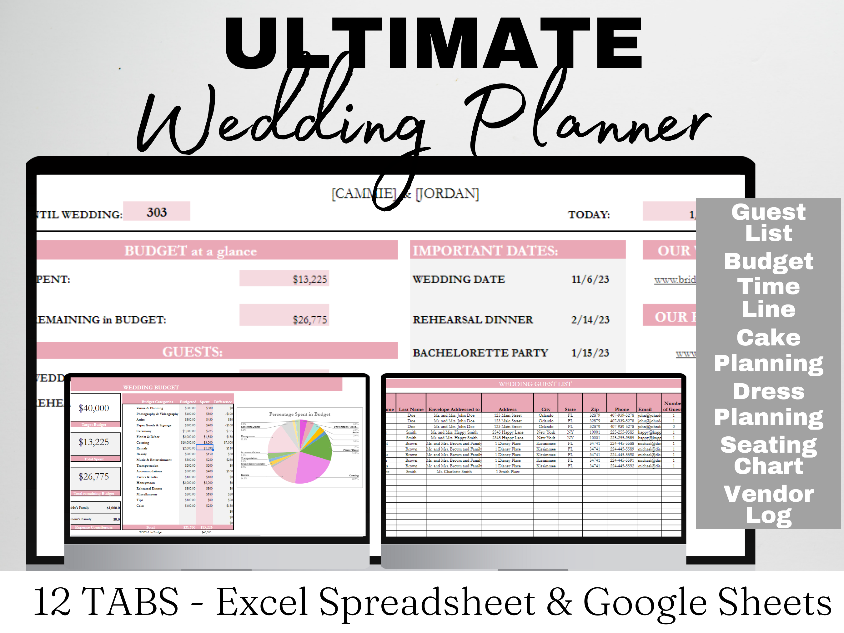 wedding planner excel template