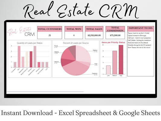 Real Estate CRM Template Google Sheets Excel Spreadsheet