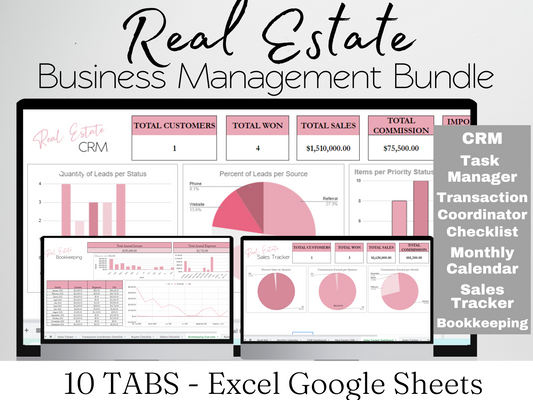 Real Estate Sales Management Bundle Template Google Sheets Excel Spreadsheet