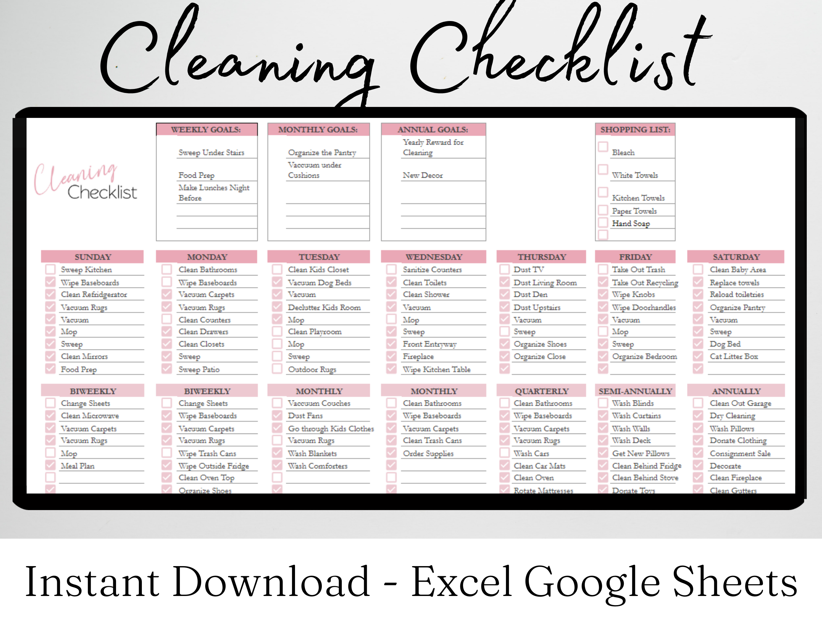 Cleaning Checklist Template Google Sheets Excel Spreadsheet Savvy And cleaning-checklist-template-google-sheets-excel-spreadsheet-savvy-and