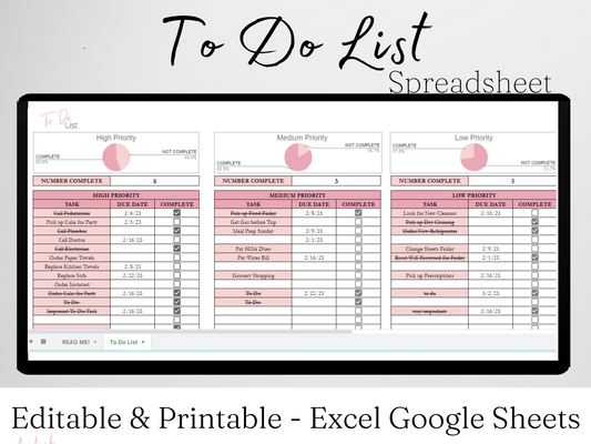 To Do List Template Google Sheets Excel Spreadsheet