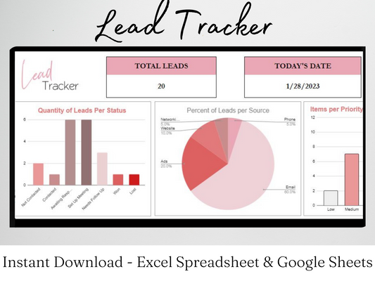 Lead Tracker Template Google Sheets Excel Spreadsheet