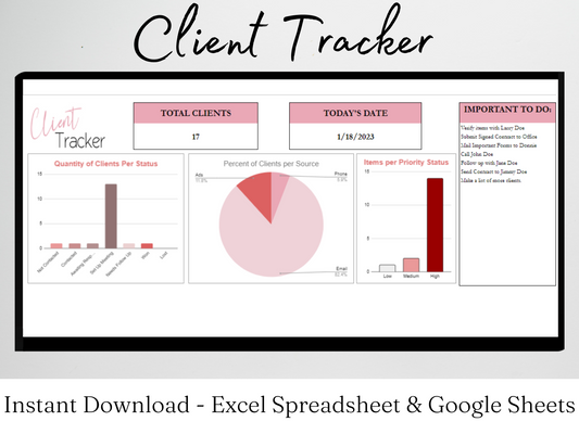 Client Tracker Template Google Sheets Excel Spreadsheet