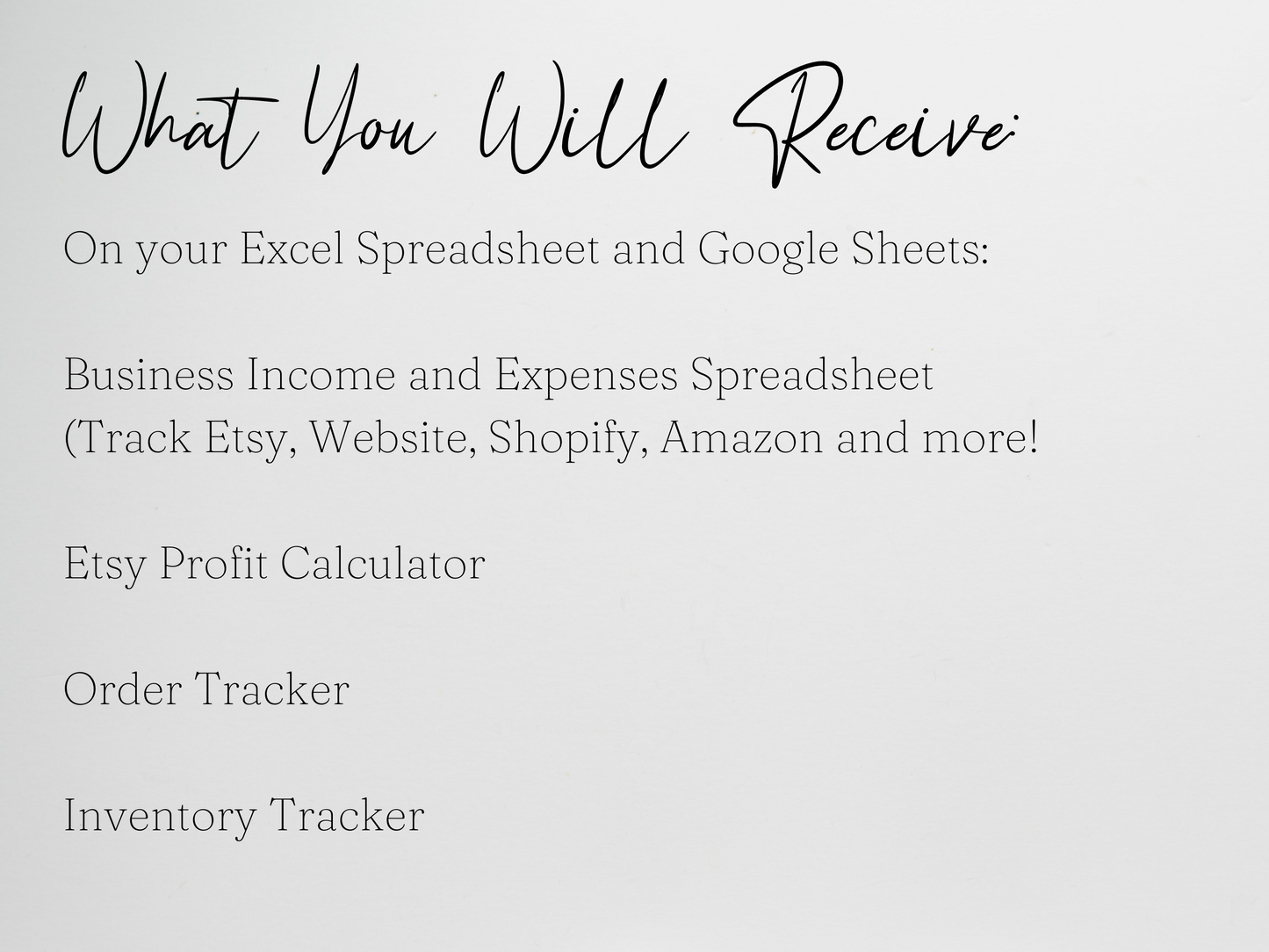 Ultimate Etsy Business Template Google Sheets Excel Spreadsheet
