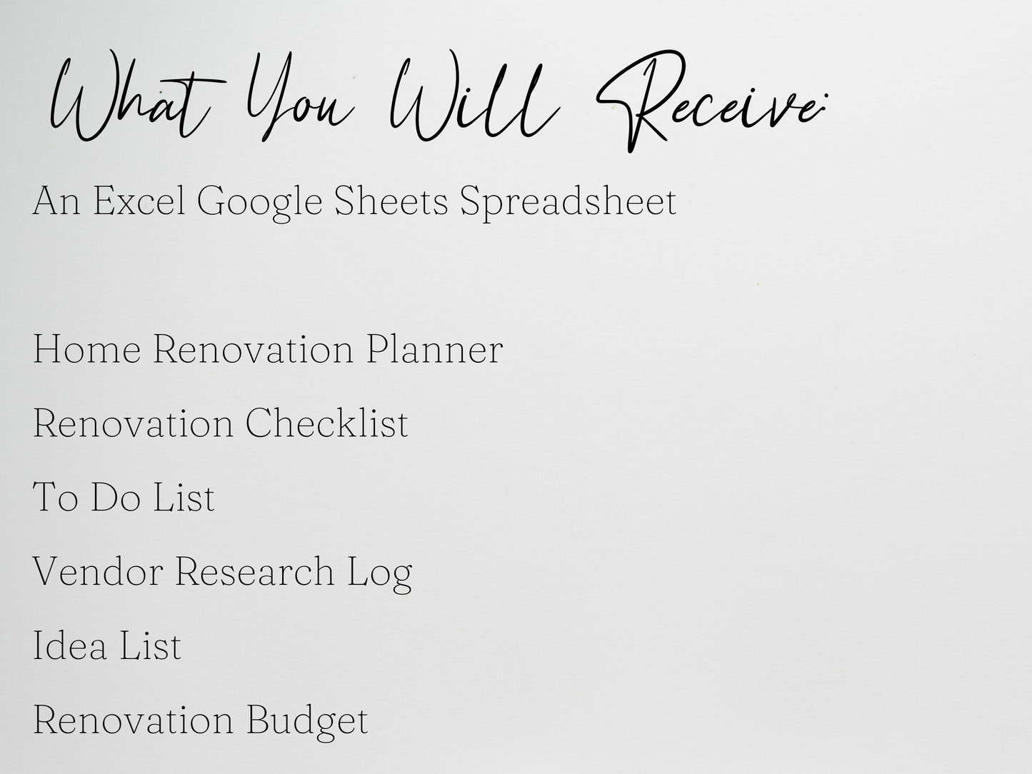 Home Renovation Planner Template Google Sheets Excel Spreadsheet