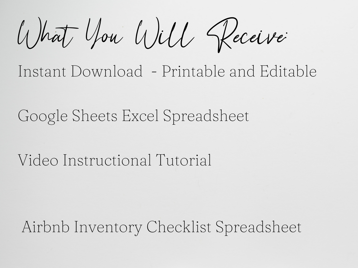 Airbnb Inventory Checklist Template Google Sheets Excel Spreadsheet