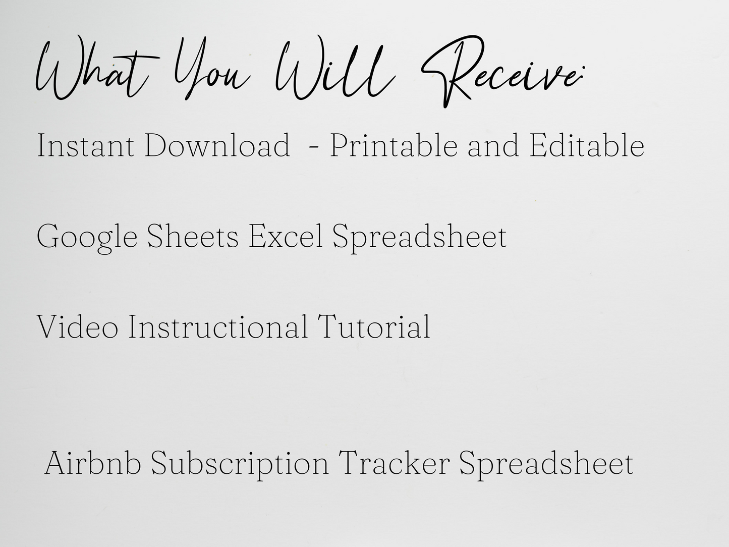 Airbnb Subscription Tracker Template Google Sheets Excel Spreadsheet