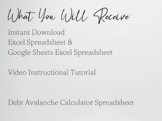 Debt Avalanche Template Google Sheets Excel Spreadsheet