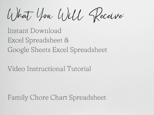 Family Chore Chart Template Google Sheets Excel Spreadsheet