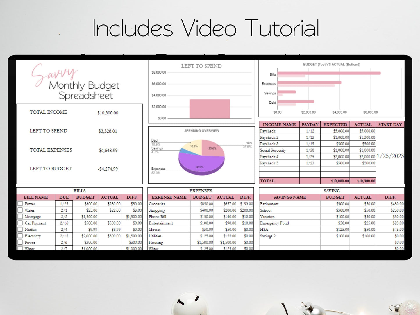 Monthly Budget Template Google Sheets Excel Spreadsheet