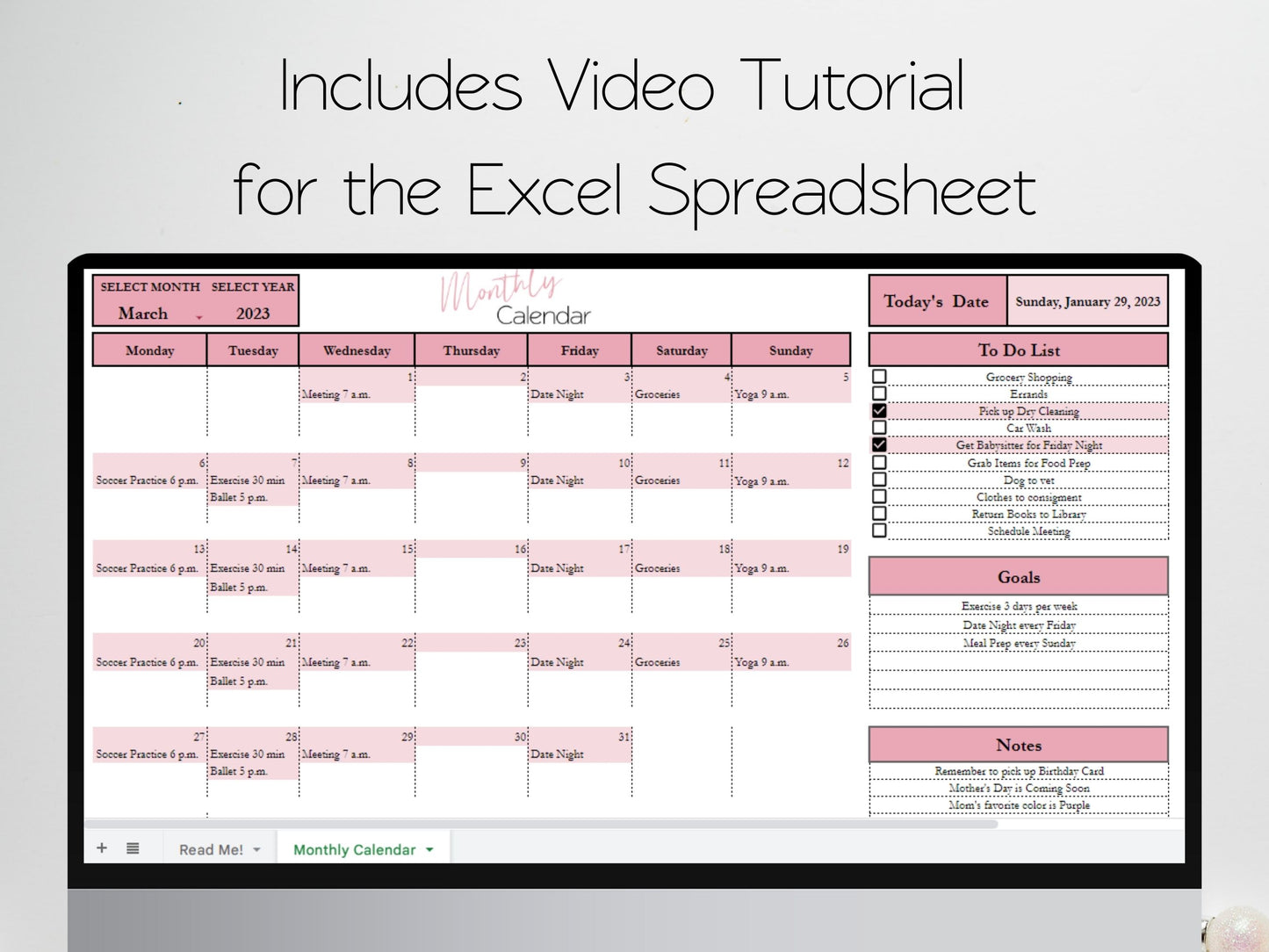 Monthly Calendar Template Google Sheets