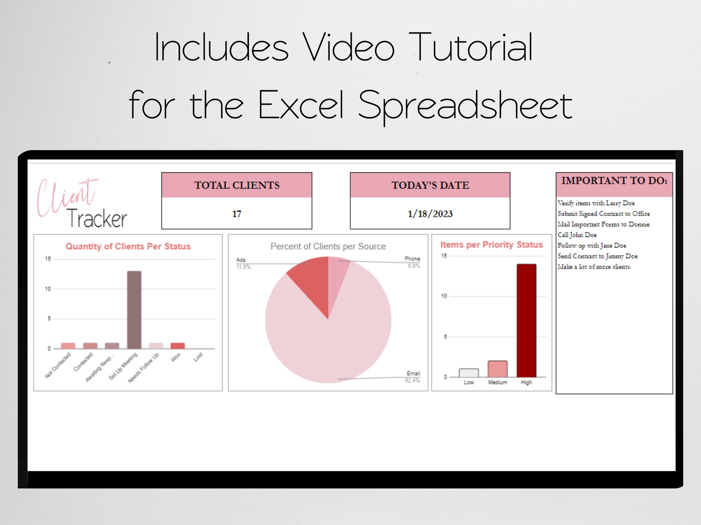 Client Tracker Template Google Sheets Excel Spreadsheet